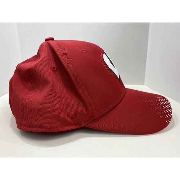 Adidas Red & White Wisconsin UW Badgers SnapBack Baseball Hat Cap OSFM - Picture 4 of 6